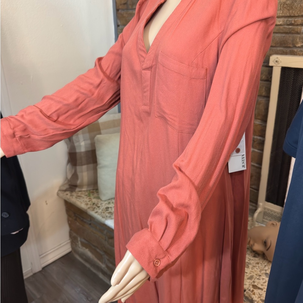 JustFab Rust Long Sleeve Top